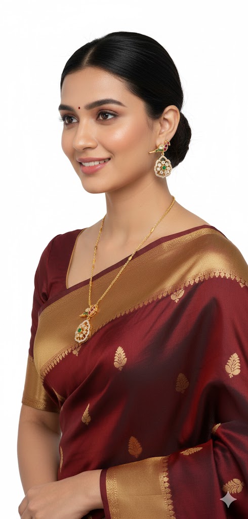 Pendent Set with Earrings — gold Jewellery, front view