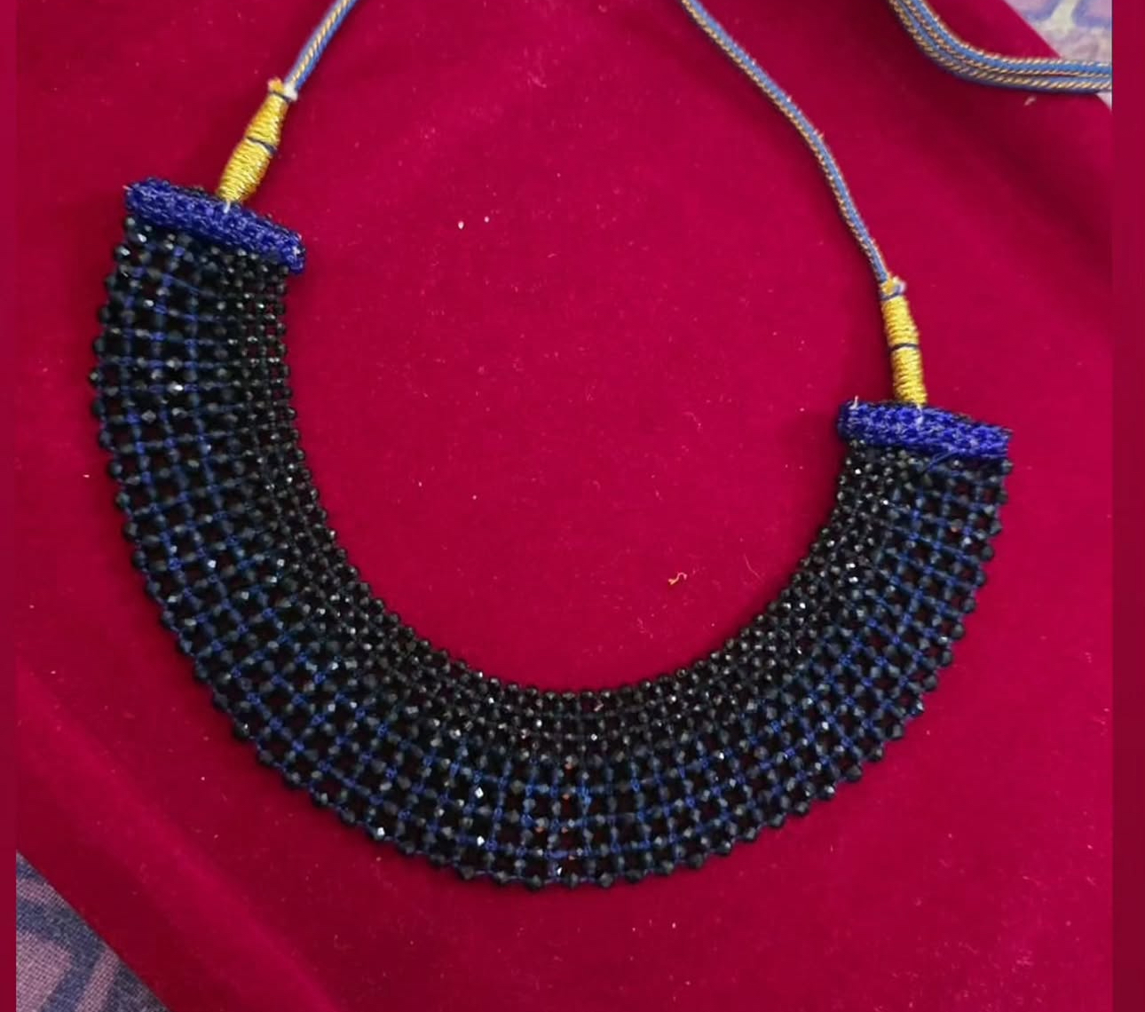 Crystal Beads Necklace — gold Jewellery, front view